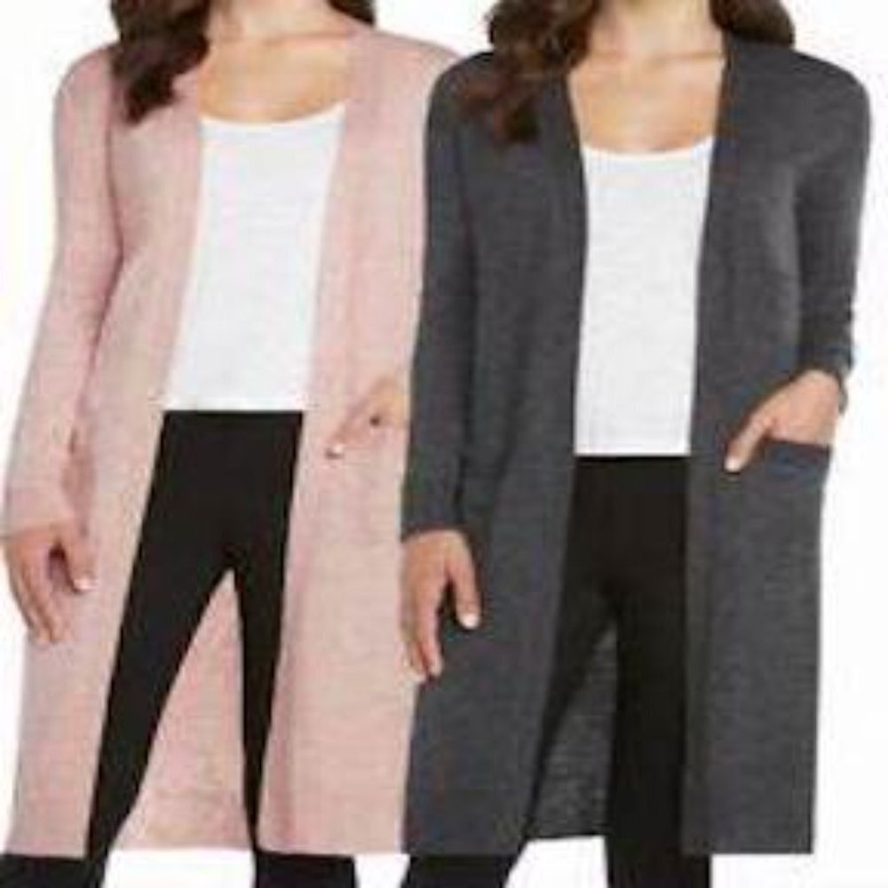 Matty M | TWO Cardigan Dusters-Pink and Gray Sz S